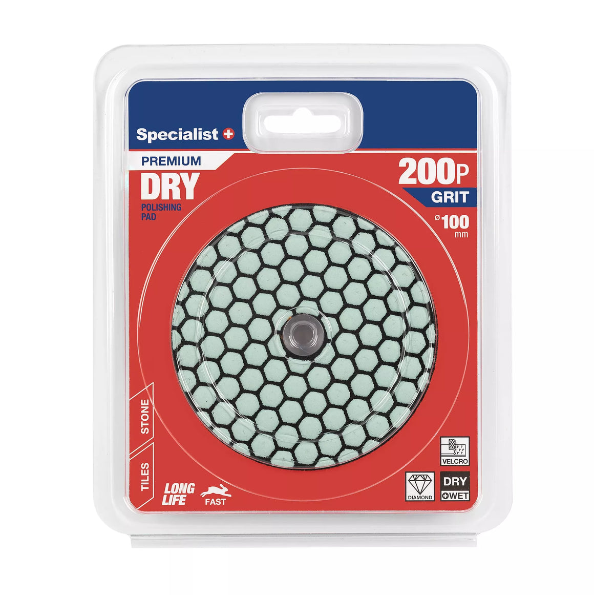 SPECIALIST+ deimant. Šlifavimo lap., universalus, 100 mm, 200P