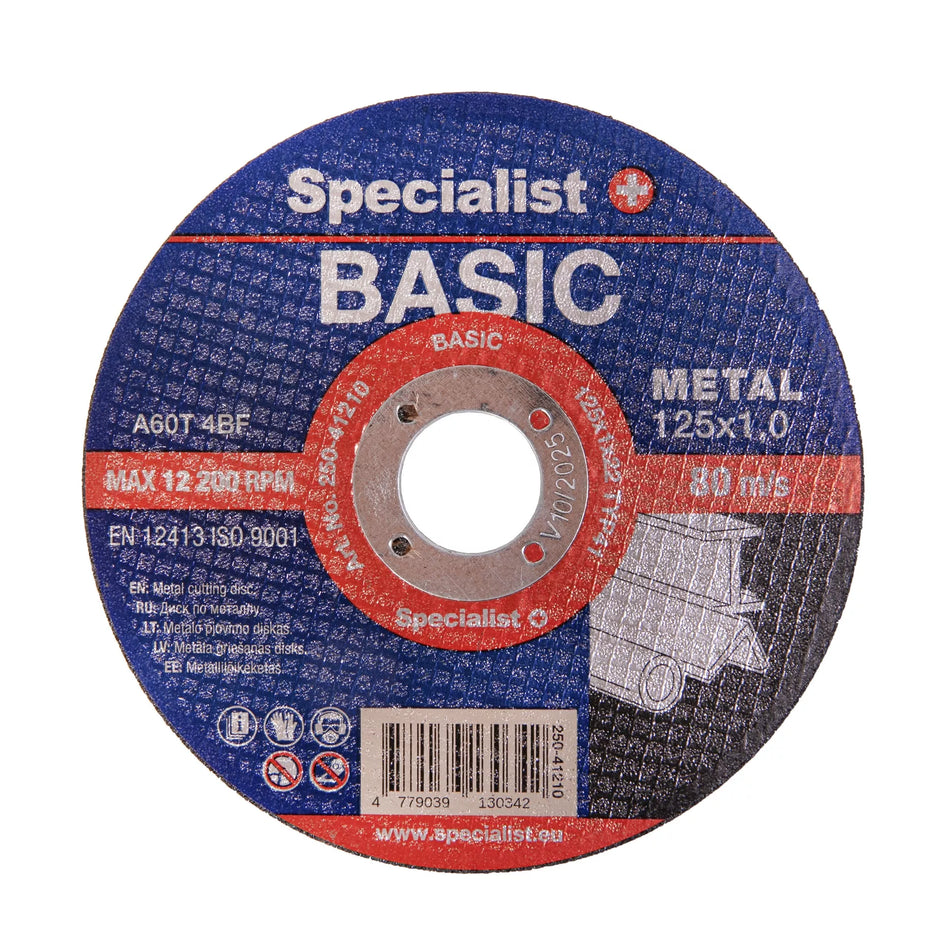 SPECIALIST+ metalo pj. diskas BASIC, 125x1x22 mm