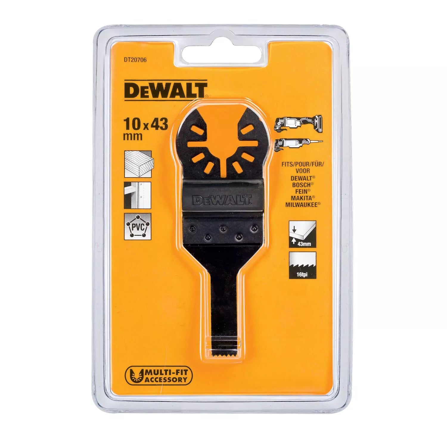 Daugiafunkcinio įrankio geležtė 10mm x 43mm, DeWALT