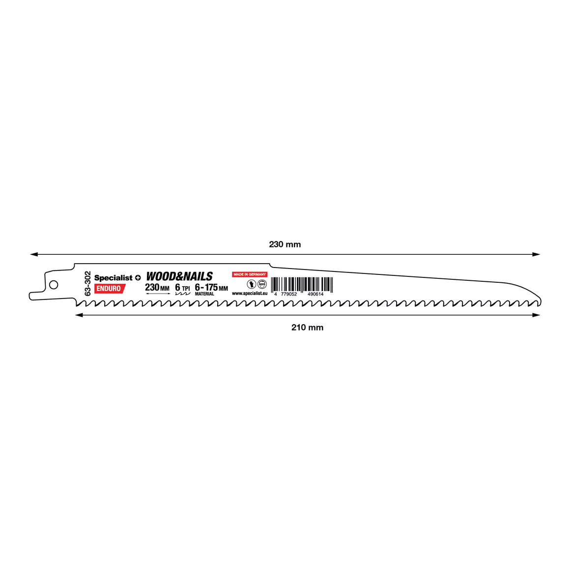 SPECIALIST+ ties. pjūklas medienai su vinimis, 230 mm, 6TPI