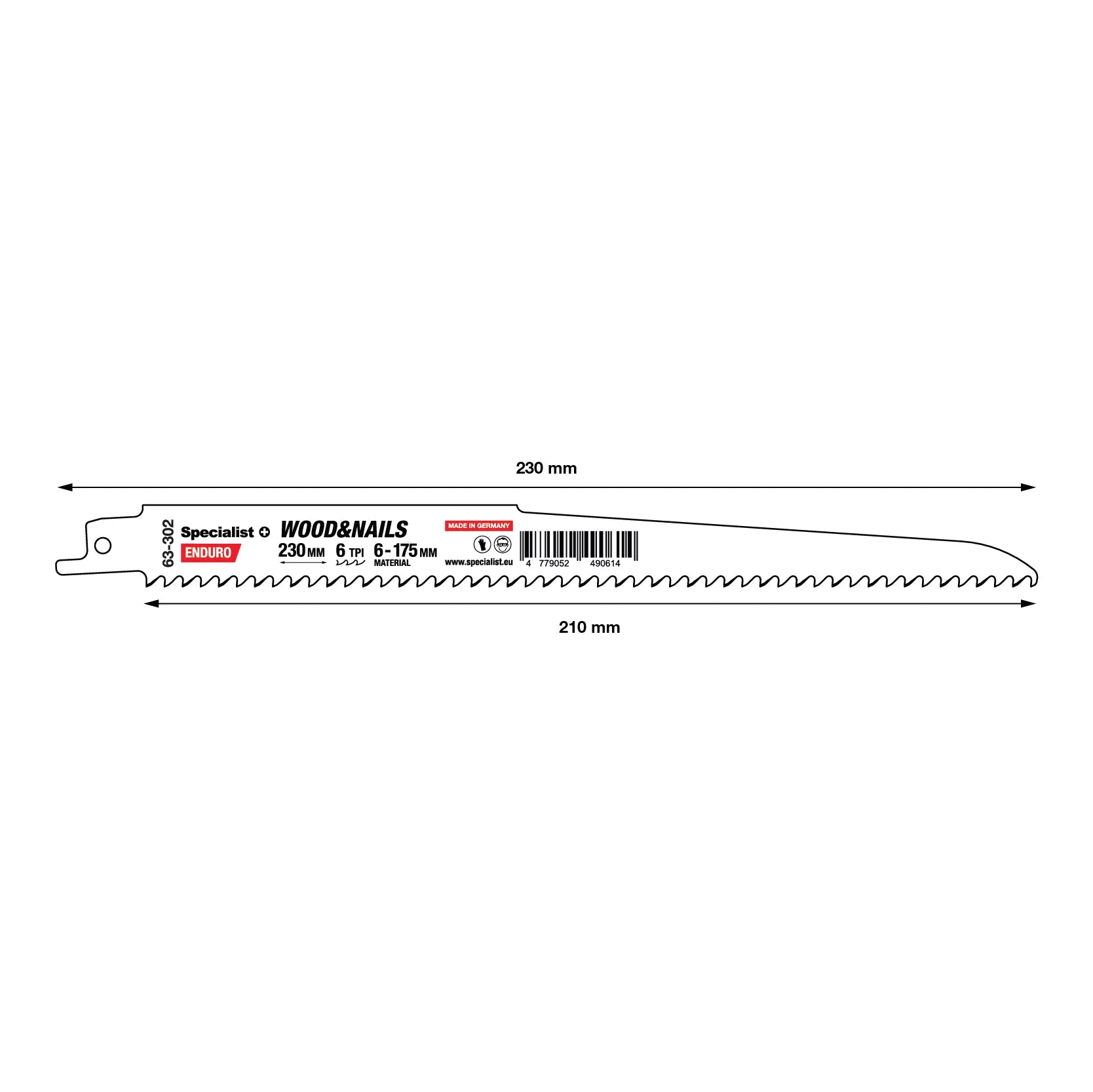 SPECIALIST+ ties. pjūklas medienai su vinimis, 230 mm, 6TPI
