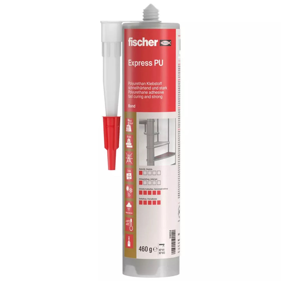 Poliuretaniniai klijai EXPRESS PU, smėlio spalvos, 310 ml, FISCHER