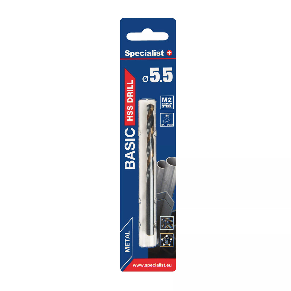 SPECIALIST+ metalo grąžtas BASIC, 5.5 mm